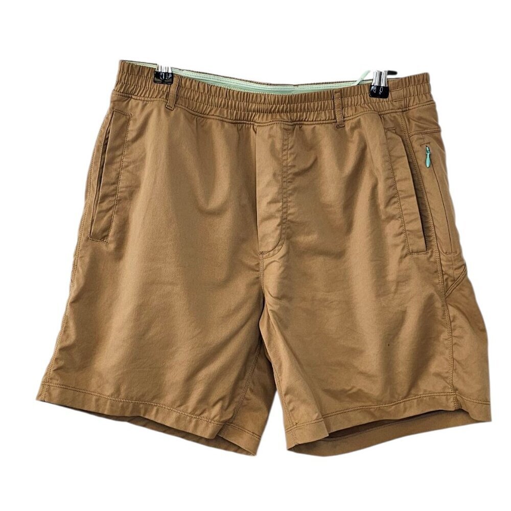 Bird Dogs Mens Teddy Rubskins Brown Lined, Stretch Shorts, Tan, Size L